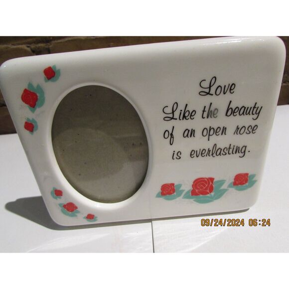 VINTAGE 1990 PRIMARK ROSE FRAME LOVE LIKE THE BEAUTY OF AN OPEN ROSE EVERLASTING - Picture 1 of 6